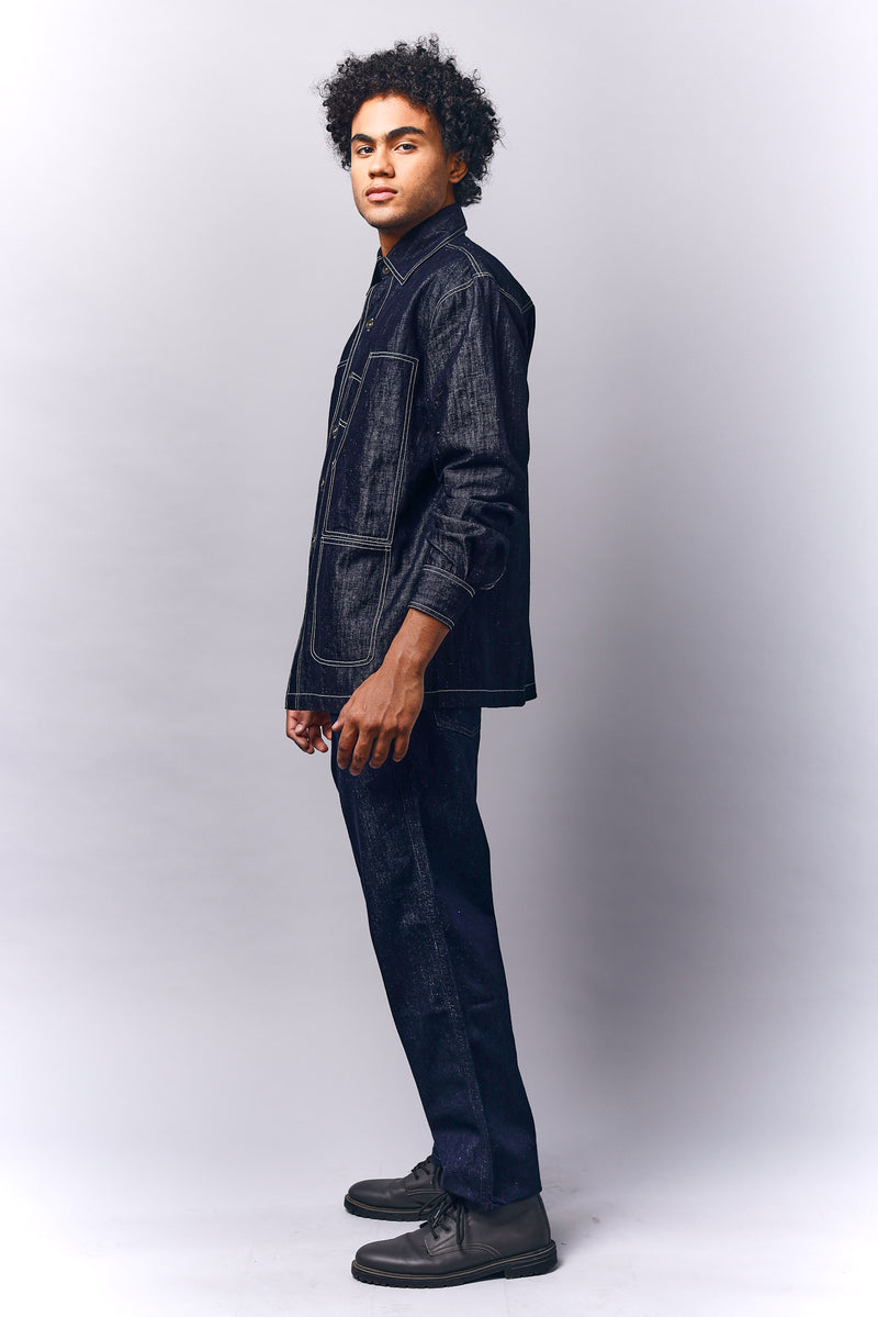 Cargo Shacket Camouflage Print | Oversized Denim Shacket | Mens fashion | Mens wear | Mens denim | Shackets for men | Oversized denim for men  | Black denim  