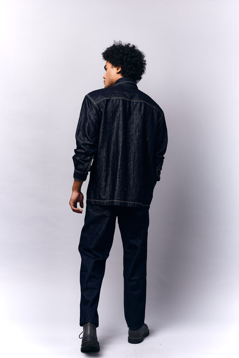 Cargo Shacket Camouflage Print | Oversized Denim Shacket | Mens fashion | Mens wear | Mens denim | Shackets for men | Oversized denim for men  | Black denim  